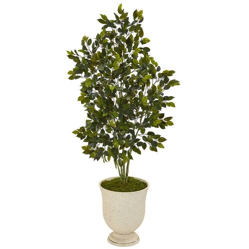 58" Ficus Artificial Tree in Decorative Urn