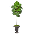 58" Fiddle Leaf Artificial Tree in Charcoal Urn