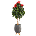 58" Hibiscus Artificial Tree in Gray Planter with Stand