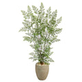 58" Ruffle Fern Artificial Tree in Sand Colored Planter