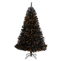 6'Black Artificial Christmas Tree with 400 Clear LED Lights and 1036 Tips