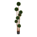 6'Boxwood Ball Topiary Artificial Tree with Natural Trunk UV Resistant (Indoor/Outdoor)