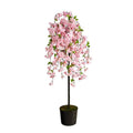 6' Cherry Blossom Artificial Tree in Black Tin Planter