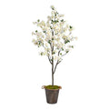 6'Cherry Blossom Artificial Tree in Decorative Metal Pail with Rope