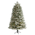 6'Flocked Colorado Mountain Fir Artificial Christmas Tree with 500 Warm White Microdot (Multifunction) LED Lights with Instant Connect Technology and 881 Bendable Branches