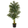 6'Golden Cane Artificial Palm Tree in Black Tin Planter