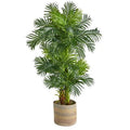 6'Hawaii Artificial Palm Tree in Handmade Natural Cotton Multicolored Woven Planter