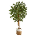 6'Japanese Maple Artificial Tree in Handmade Natural Jute and Cotton Planter