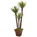 60" Yucca Artificial Tree in Brown Planter