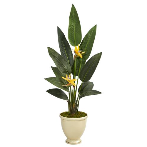 61" Bird of Paradise Artificial Plant in Decorative Urn (Real Touch)