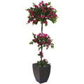 63" Bougainvillea Artificial Topiary Tree in Black Planter