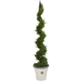 64" Cypress Artificial Spiral Tree in Decorative Planter