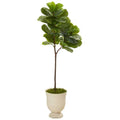 64" Fiddle Leaf Artificial Tree in Decorative Urn (Real Touch)