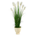 64" Wheat Plum Grass Artificial Plant in Urn Planter