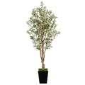 6.5'Olive Artificial Tree in Black Metal Planter