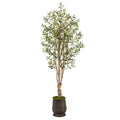 6.5'Olive Artificial Tree in Ribbed Metal Planter