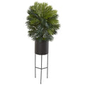 66" Areca Palm Artificial Plant in Stand Black Planter