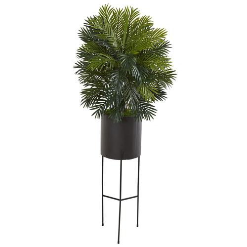 66" Areca Palm Artificial Plant in Stand Black Planter