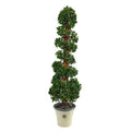 68" English Ivy Topiary Spiral Artificial Tree in Decorative Planter UV Resistant (Indoor/Outdoor)