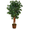 68" Sakaki Artificial Tree with 1470 Bendable Branches in Wicker Planter