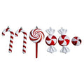 7" Assorted Candy Cane Holiday Christmas Deluxe Shatterproof Ornament Set of 6