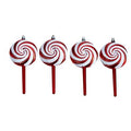 7" Candy Cane Lollipop Holiday Deluxe Christmas Shatterproof Ornament Set of 4