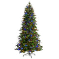 7'Fraser Fir Artificial Christmas Tree with 300 Multicolor LED Lights and 1179 Bendable Branches