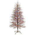 7' Frosted Berry Twig Artificial Christmas Tree with 450 Multicolored Gum Ball LED Lights and 1192 Bendable Branches