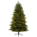 7'North Carolina Fir Artificial Christmas Tree with 550 Clear Lights and 3703 Bendable Branches