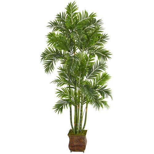 70" Areca Palm Artificial Tree in Metal Planter