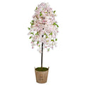 70" Cherry Blossom Artificial Tree in Farmhouse Planter