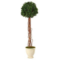 70" English Ivy Single Ball Artificial Topiary Tree in Decorative Urn UV Resistant (Indoor/Outdoor)