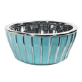 7.25" Teal Vase with Silver Burnishing