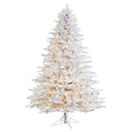 7.5' Candle Lit White Artificial Christmas Tree with 900 LED “Candle Lights" and 1703 Bendable Branches