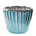 7.5" Turquoise Vase with Silver Trimming
