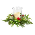 8" Cedar and Berries Artificial Christmas Arrangement Candelabrum