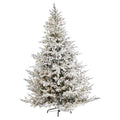 8'Flocked Fraser Fir Artificial Christmas Tree with 800 Warm White Lights and 4892 Bendable Branches