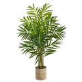 8'King Palm Artificial Tree in Handmade Natural Cotton Multicolored Woven Planter
