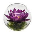 8" Lotus Artificial Arrangement in Glass Vase