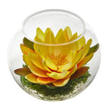 8" Lotus Artificial Arrangement in Glass Vase