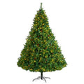 8'West Virginia Full Bodied Mixed Pine Artificial Christmas Tree with 700 Clear LED Lights and Pine Cones