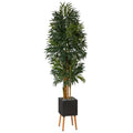 80" Phoenix Artificial Palm tree in Black Planter with Stand