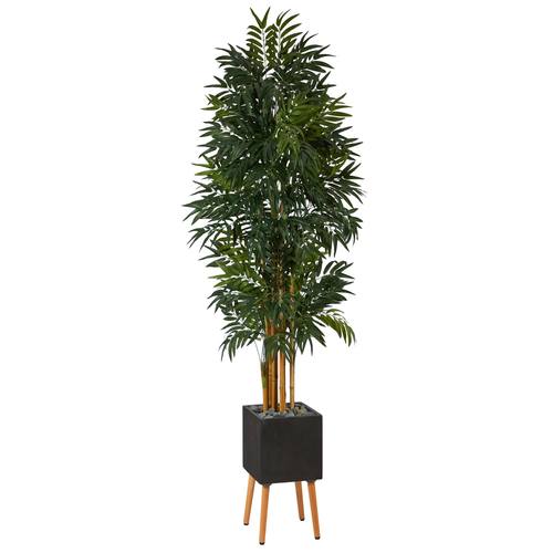 80" Phoenix Artificial Palm tree in Black Planter with Stand