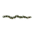 9'Ornament and Pinecone Artificial Christmas Garland with 50 Clear LED Lights
