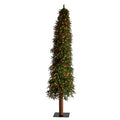 9' Victoria Fir Artificial Christmas Tree with 400 Multi-Color (Multifunction) LED Lights, Berries and 781 Bendable Branches