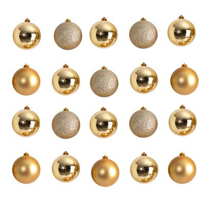 Holiday Christmas 20 Count 3" Shatterproof Ornament Set with Re-Useable Storage Container
