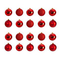 Holiday Christmas 20 Count 3" Shatterproof Ornament Set with Re-Useable Storage Container