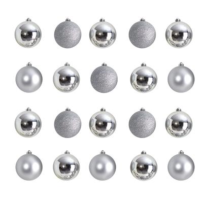 Holiday Christmas 20 Count 3" Shatterproof Ornament Set with Re-Useable Storage Container