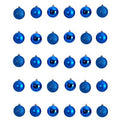 Holiday Christmas 30 Count 2.5" Shatterproof Ornament Set with Re-Useable Storage Container