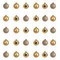 Holiday Christmas 30 Count 2.5" Shatterproof Ornament Set with Re-Useable Storage Container